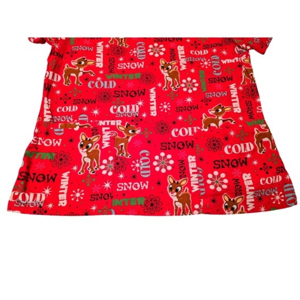 Women's Size Small‎ Rudolph Winter Pattern Scrub Top, Excellent Condition - Picture 4 of 5